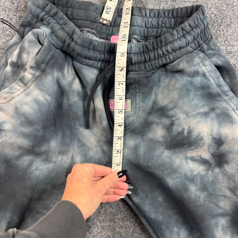 MARRIED TO THE MOB Women’s Tie Dye Black/Blue/Cream Sweatpant Joggers - Medium - Picture 6 of 9